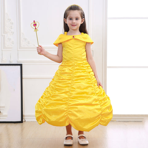 Princess Off Shoulder Layered Costume Dress for Little Girl