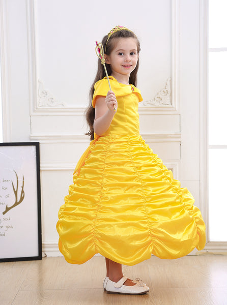 Princess Off Shoulder Layered Costume Dress for Little Girl