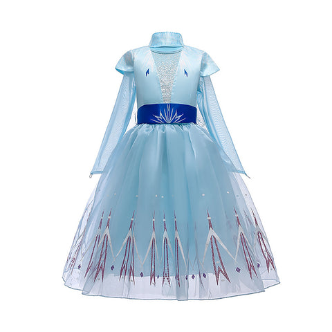 Elsa Princess Christmas Party Dresses Classic Costume for Litlte Girls