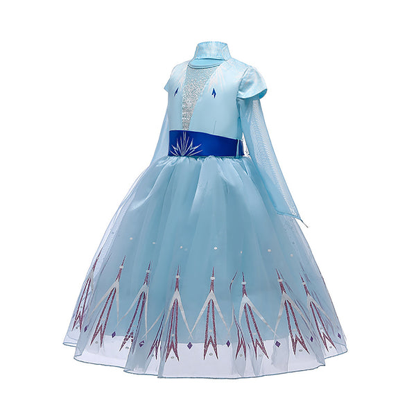 Elsa Princess Christmas Party Dresses Classic Costume for Litlte Girls