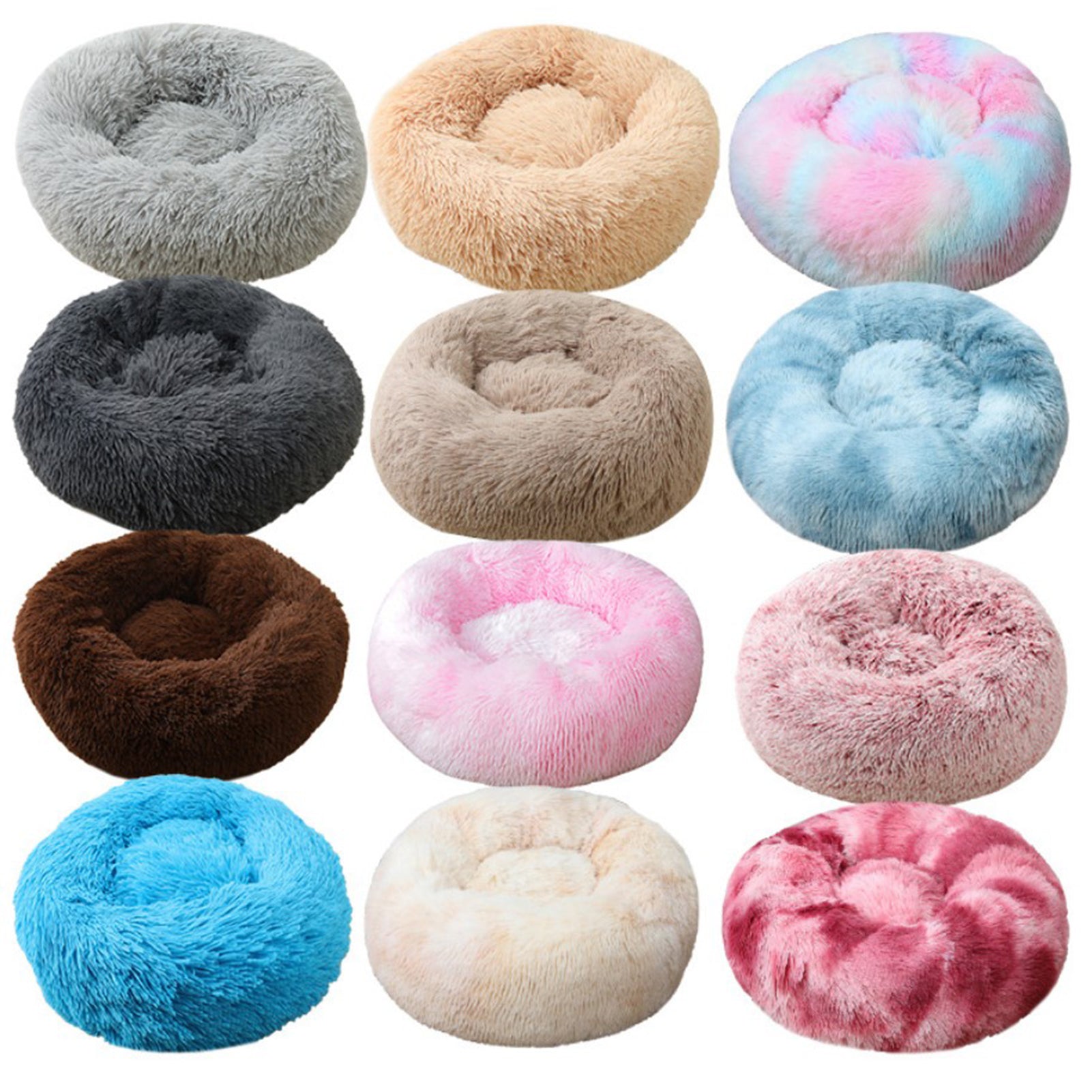 JiaDuo Dog Bed for Large Medium Small Dogs Washable Cat Bed Calming Big Dog Bed Soft Plush Round Pet Bed Puppy Bed Self Warming Autumn Winter Indoor