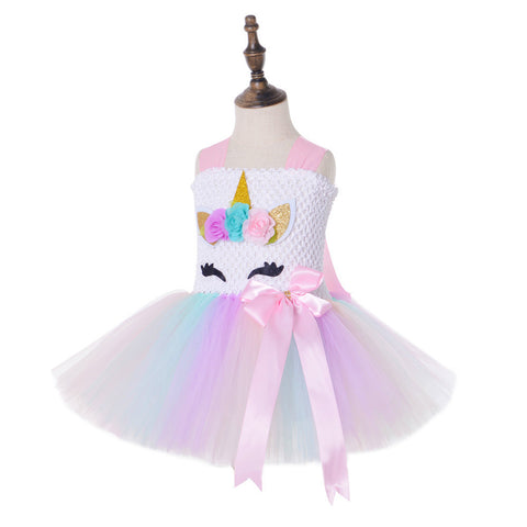 Baby Girls Unicorn Rainbow Costume Tutu Dress