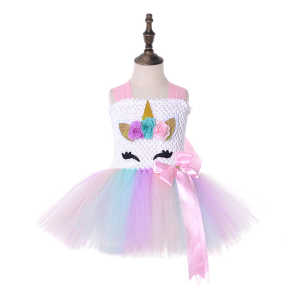 Baby Girls Unicorn Rainbow Costume Tutu Dress