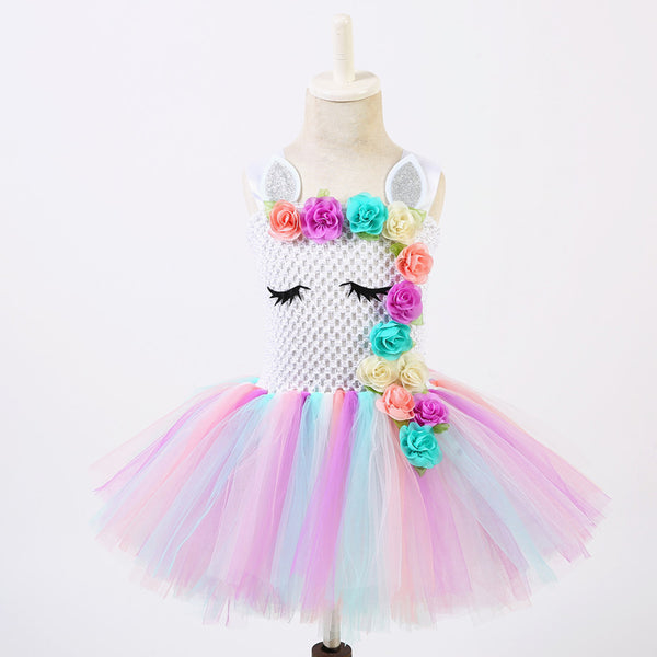 Baby Girls Unicorn Rainbow Costume Tutu Party Dress