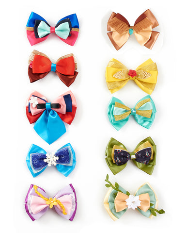 10pcs 4inch Princess Character Inspired Hair Bow Clips Costume Dress up Accessories for Girls Women Halloween Party