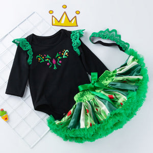 Baby Princess Lace Costume Tutu Set (Romper,Tutu&Headband)