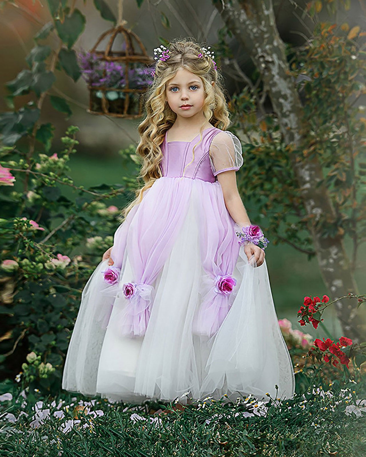 Sofia Princess Short Sleeve Costume Dress for Girls Halloween Party Dress up