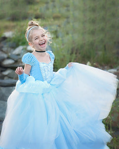 Cinderella Princess Costume Halloween Party Dress up for Little Girls