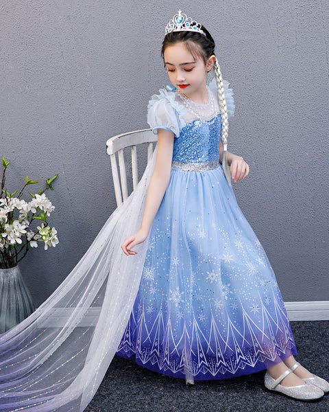 Little Girl Princess Dress  up Snow Party Queen Halloween Costume with Accessories
