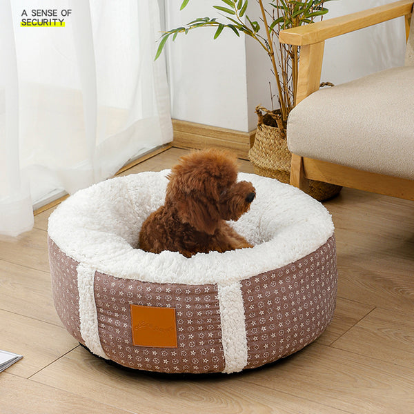 JiaDuo Dog Bed for Medium Small Dogs Machine Washable Round Cat Bed Flannel Pet Supplies Self Warming Puppy Bed Winter Indoor