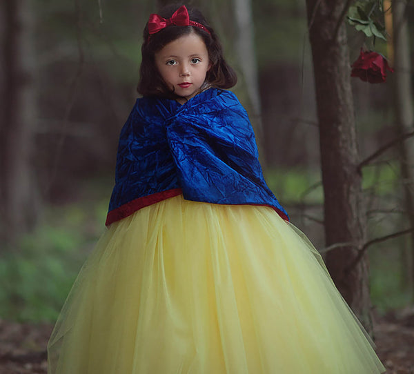 Snow White Princess Deluxe Costume Dresses Birthday Party Cosplay Outfits for Girls