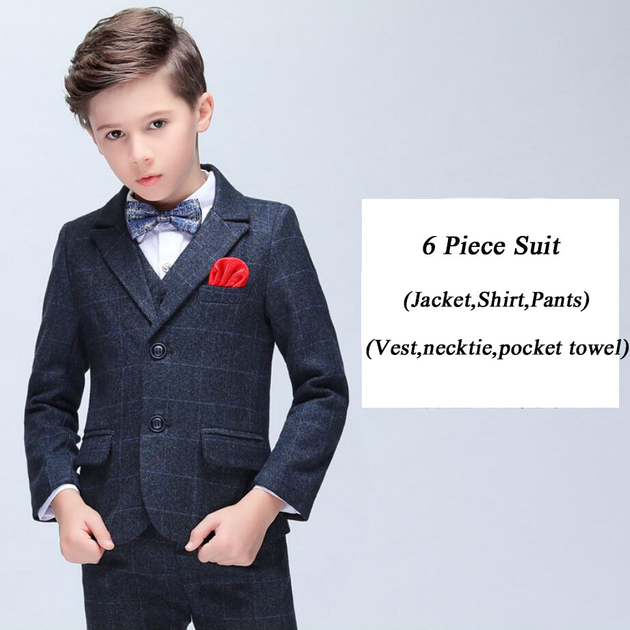 Boys' Formal suits 6 piece Dresswear Suit Set With Vest and Shirt