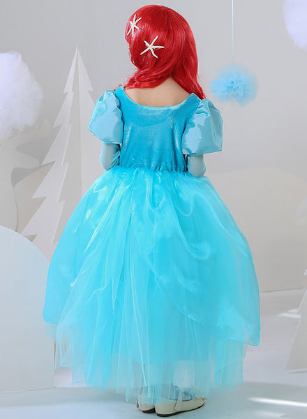 Little Girls Mermaid Princess Costume Cosplay Dress for Halloween Party