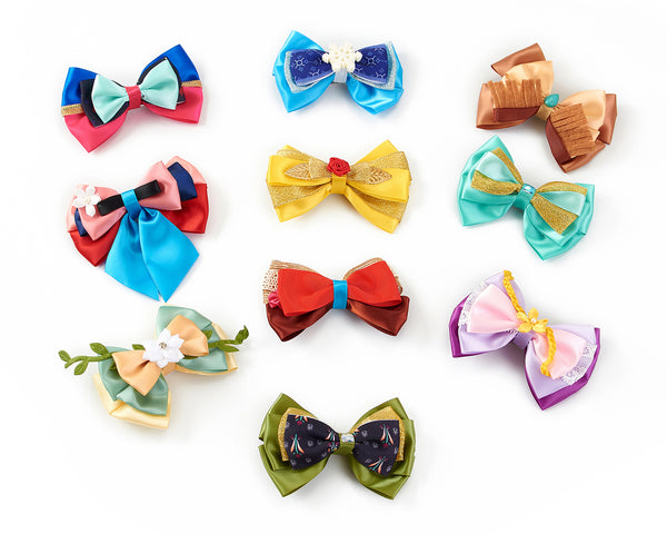 10pcs 4inch Princess Character Inspired Hair Bow Clips Costume Dress up Accessories for Girls Women Halloween Party