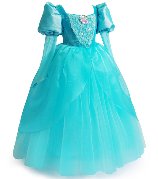 Little Girls Mermaid Princess Costume Cosplay Dress for Halloween Party