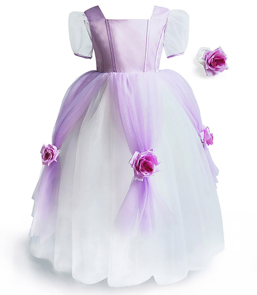 Sofia Princess Short Sleeve Costume Dress for Girls Halloween Party Dress up