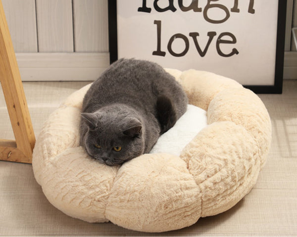 JiaDuo Cute Dog Bed for Small Medium Dogs Cats Flower Shaped Pet Bed Self Warming Soft Puppy Bed Winter Indoor Cat Bed