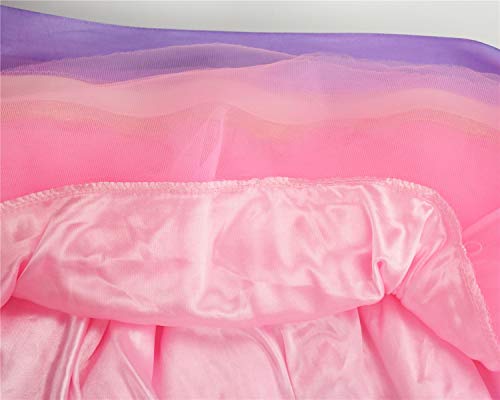 Girls 5 Layer Pink Tutu Skirt Unicorn Horn Headband Baby Birthday Costume Rainbow Tulle Tutu Set M