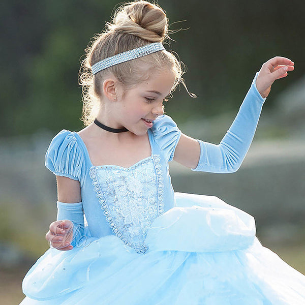 Cinderella Princess Costume Halloween Party Dress up for Little Girls