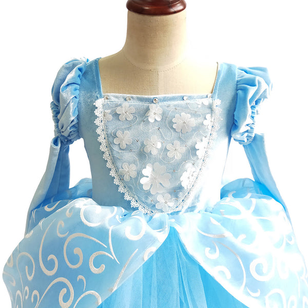 Cinderella Princess Costume Halloween Party Dress up for Little Girls