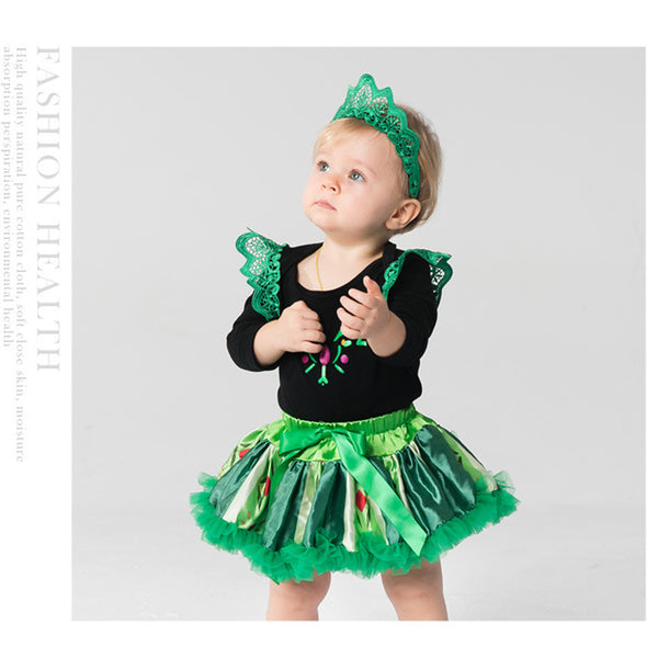 Baby Princess Lace Costume Tutu Set (Romper,Tutu&Headband)