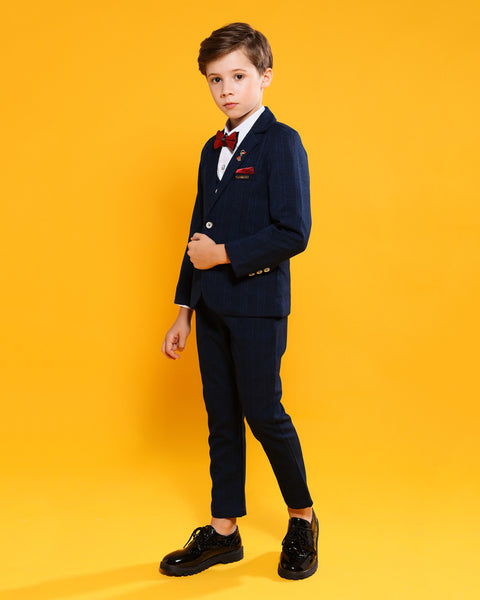 Boys'  Formal Occasion Suit  4 piece set with jacket,shirt,vest and pants Kids Slim Fit Dresswear