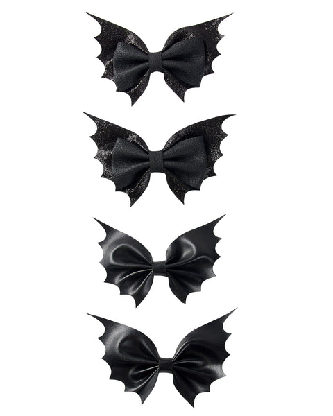 Bat Hair Bow Clips for Teen Girls Women 4pcs Halloween Decorations Cosplay Costume Hair Accessories 4inch