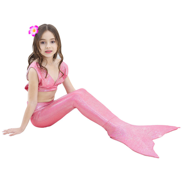 Girls Princess Bikini Swimsuit 3 with Shell-shaped Top