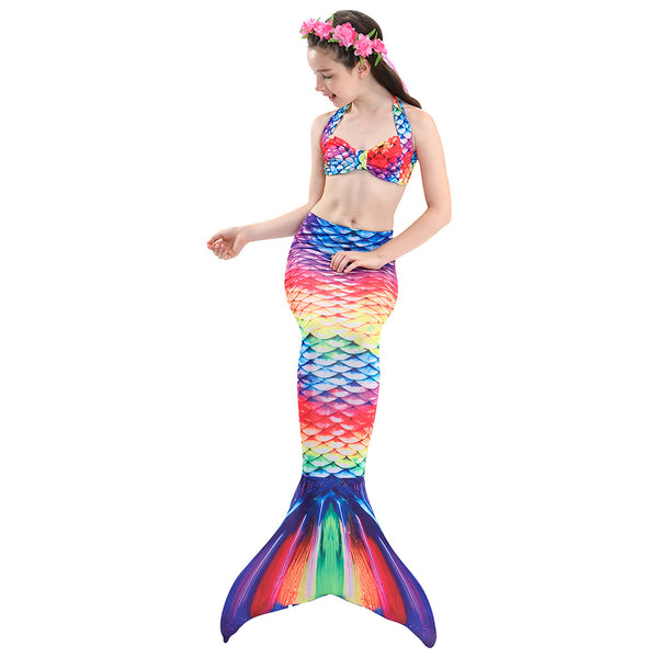 Girls Princess Bikini Swimsuit 10  Rainbow