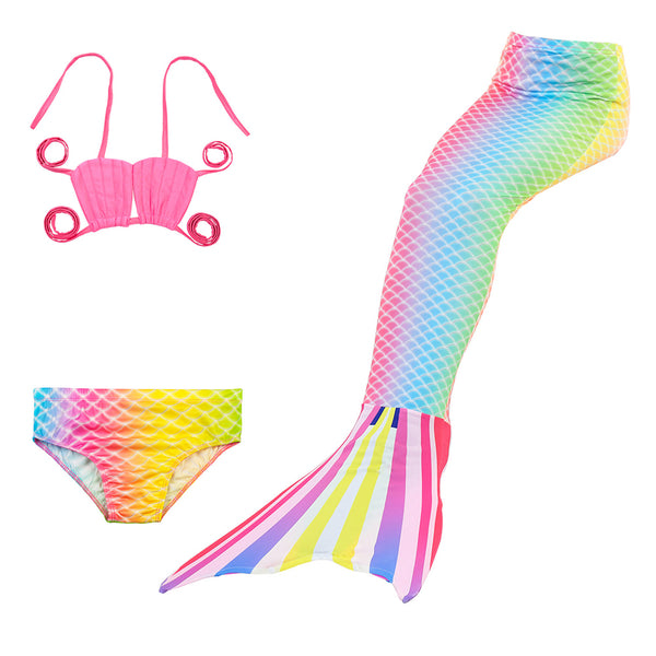 Girls Princess Bikini Swimsuit 10  Rainbow