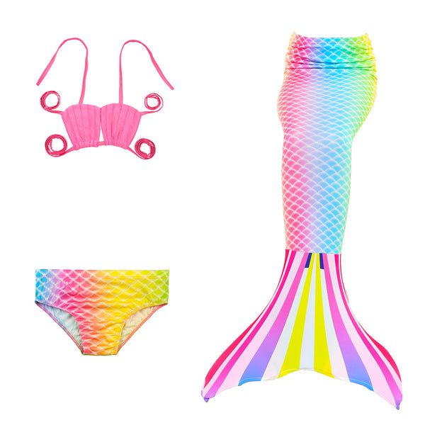 Girls Princess Bikini Swimsuit 10  Rainbow