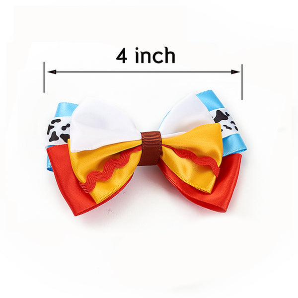 Baby Girls Cartoon Hair Bow Clips 4pc 4" Dress Up Accessories for Halloween Party