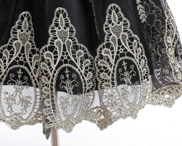 Girls Sleeveless Embroidered Wedding Dress Up Knee-length Pageant Dress