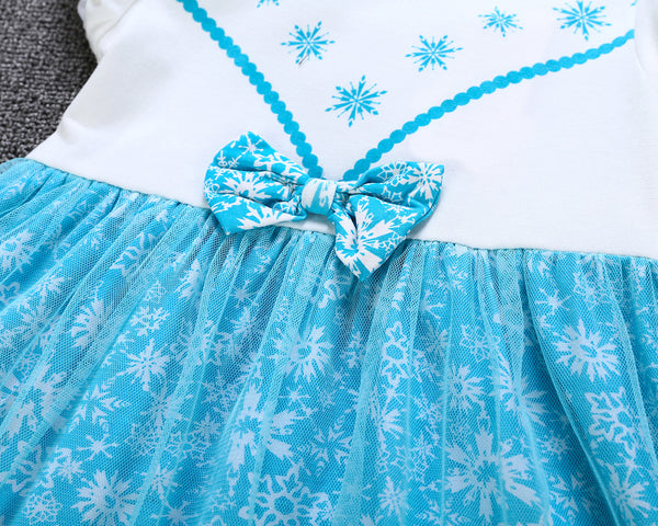 Baby Girls Princess Dresses Costume Snow Party Dress up Dress with Snow Cape