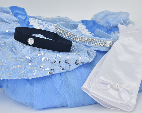 Princess Costume Accessories Headband Choker & Glove Set Dress up for Little Girls