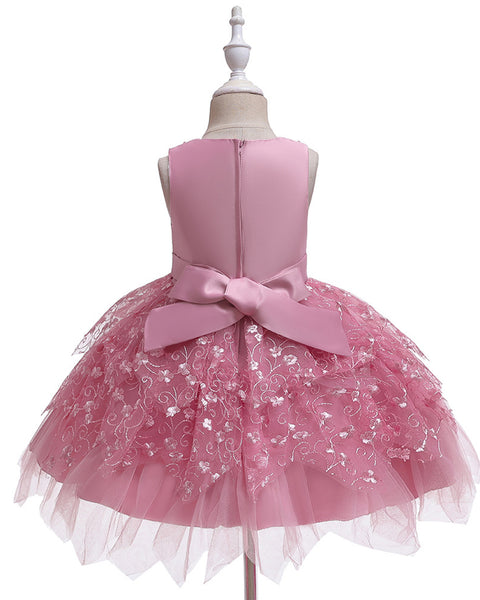 Girls Sleeveless Floral Princess Dress Flower Girl Dress