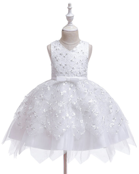 Girls Sleeveless Floral Princess Dress Flower Girl Dress