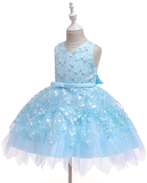 Girls Sleeveless Floral Princess Dress Flower Girl Dress