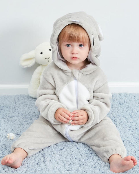 Newborn Baby Cartoon Rat Winter Bunting Bodysuit Warm Hooded Romper Jumpsuit