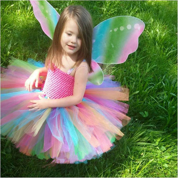 Girls Fairy Costume Tutu Dress