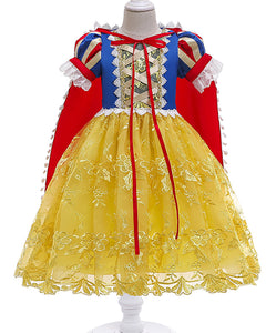 Princess Costume Dress Cape Birthday Party Cosplay Outfits for Little Girls