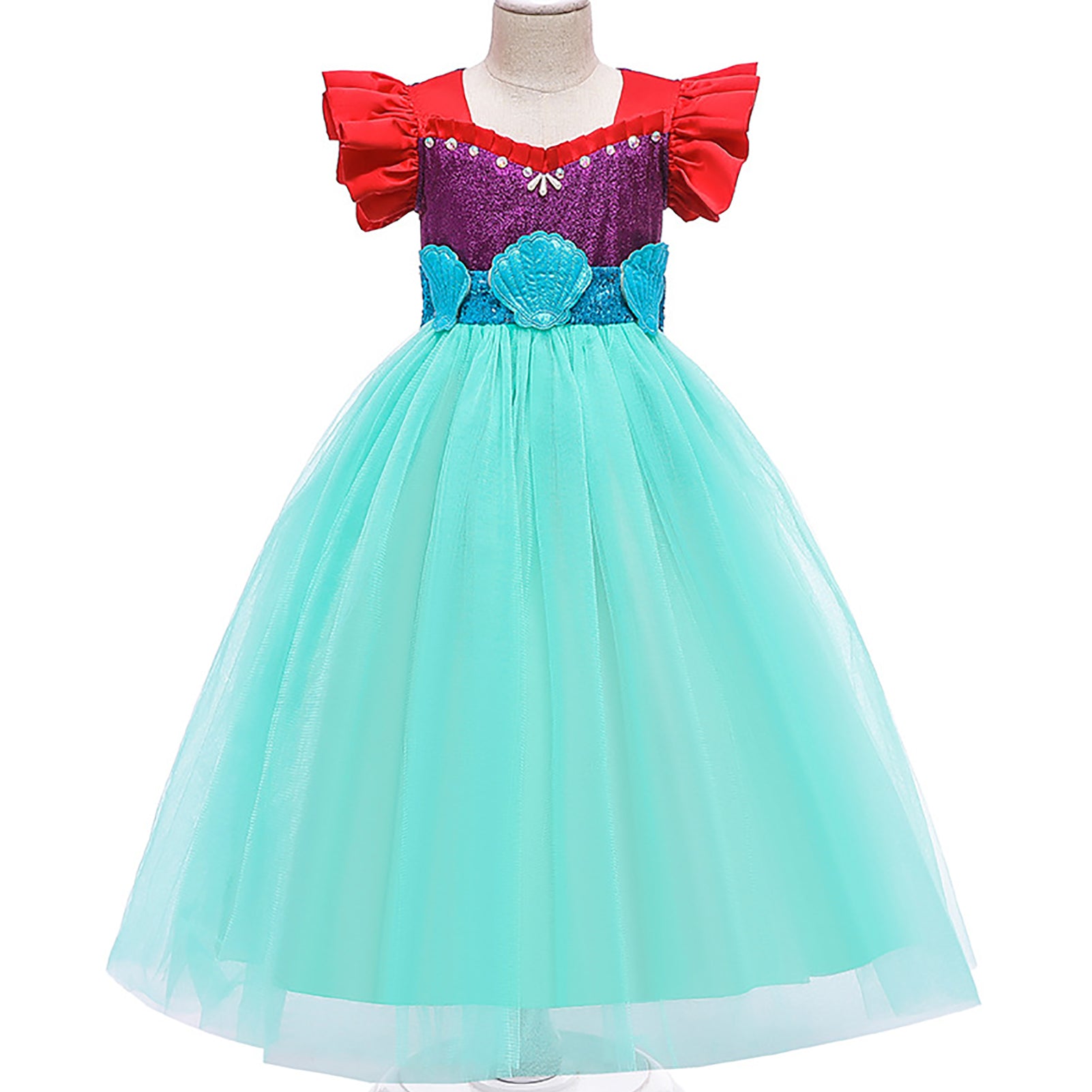 Little Girls Mermaid Costume Princess Dress Up for Halloween Birthday