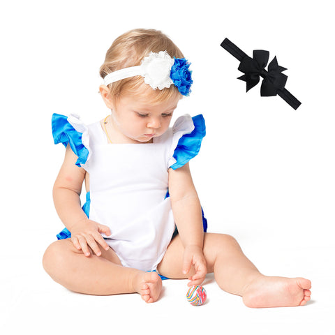 Baby Girls Costume Cotton Romper Infant Birthday Outfit with 2pc Headband