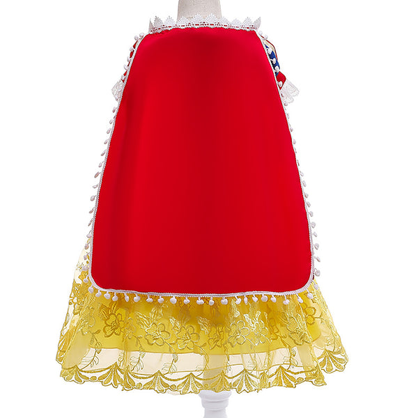 Princess Costume Dress Cape Birthday Party Cosplay Outfits for Little Girls