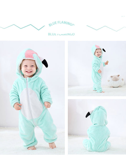 Newborn Baby Cartoon Birds Rabbits Winter Bunting Bodysuit Warm Hooded Romper Jumpsuit