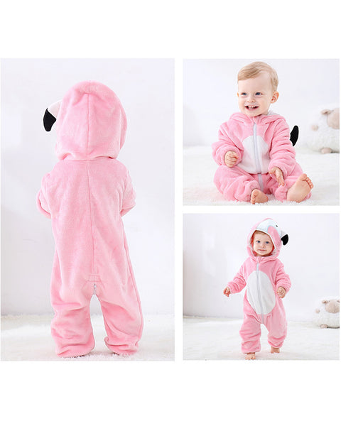 Newborn Baby Cartoon Birds Rabbits Winter Bunting Bodysuit Warm Hooded Romper Jumpsuit