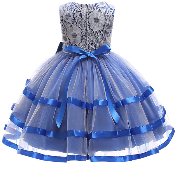 Girls Flower Girls Princess Wedding Dress Bow Tie Christmas Party Dresses