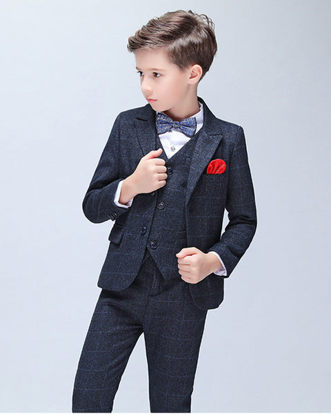 Boys' Formal suits 5 piece Dresswear Suit Set With Vest and Tie