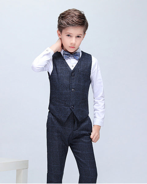 Boys' Formal suits 5 piece Dresswear Suit Set With Vest and Tie