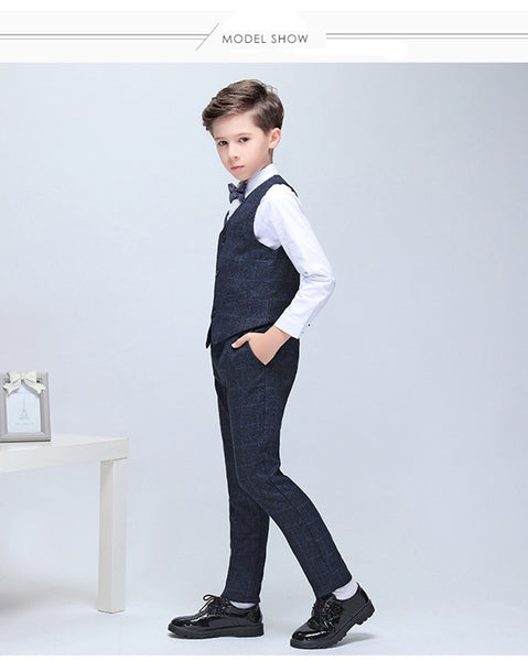 Boys' Formal suits 5 piece Dresswear Suit Set With Vest and Tie